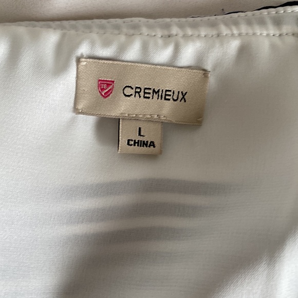 Cremieux Dress. Full Length. White/Blue Stripes. Fully lined. Large - Picture 8 of 13